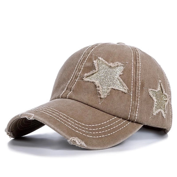 Unisex Streetwear Star Curved Eaves Baseball Cap