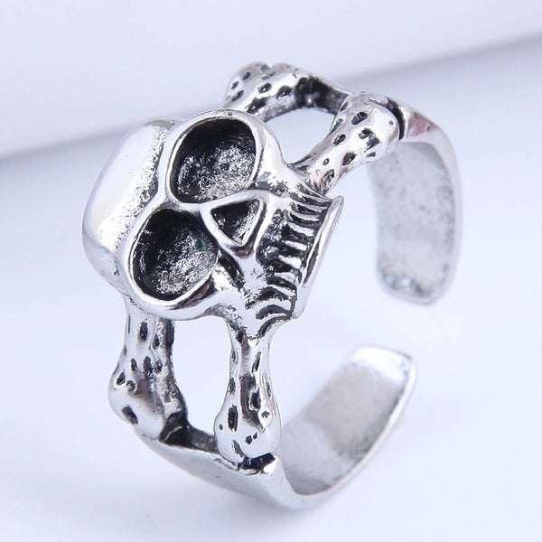 Wholesale Jewelry Retro Skull Hollow Open Ring