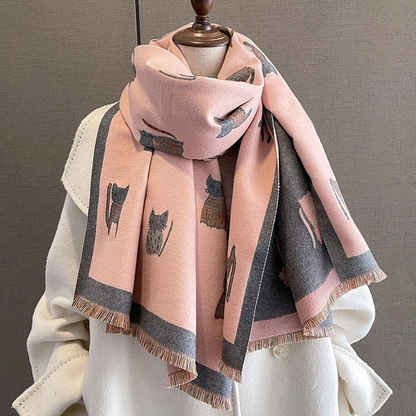 Women's Basic Color Block Imitation Cashmere Printing Scarf