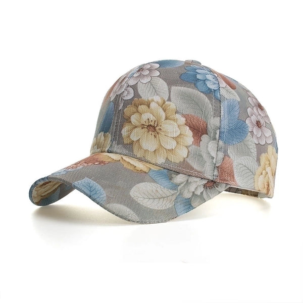 Women's Basic Flower Flowers Curved Eaves Baseball Cap