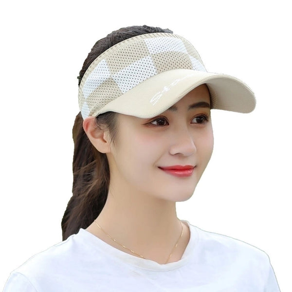 Women's Basic Letter Braid Curved Eaves Sun Hat