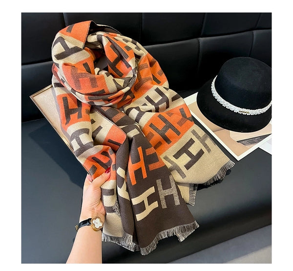 Women's Basic Letter Imitation Cashmere Scarf