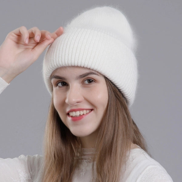 Women's Basic Solid Color Eaveless Wool Cap