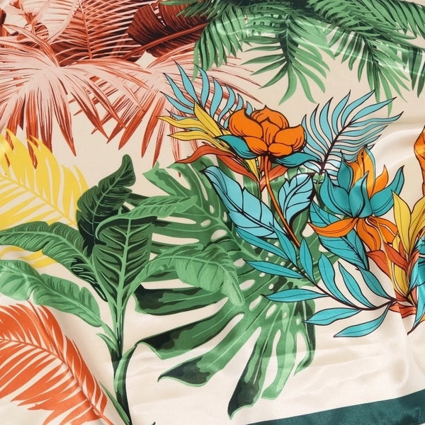 Women's Beach Coconut Tree Satin Printing Scarves & Gloves