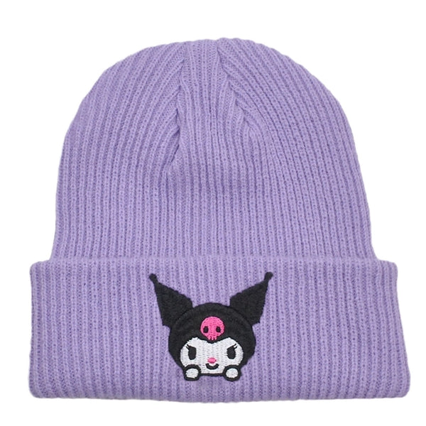 Women's Cartoon Style Cute Cartoon Embroidery Eaveless Wool Cap