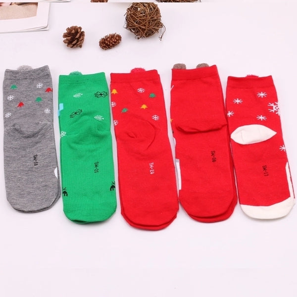 Women's Casual Cartoon Snowman Polyester Cotton Polyester Jacquard Socks Ankle Socks