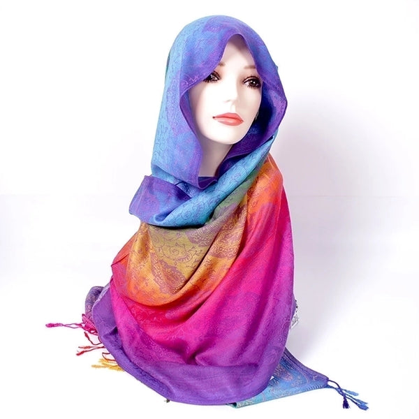 Women's Casual Color Block Nylon Scarf