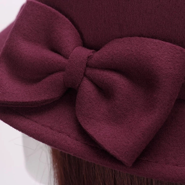 Women's Casual Elegant Retro Bow Knot Wide Eaves Fedora Hat