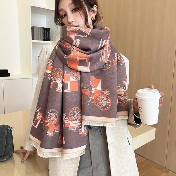 Women's Casual Simple Style Carriage Imitation Cashmere Scarf