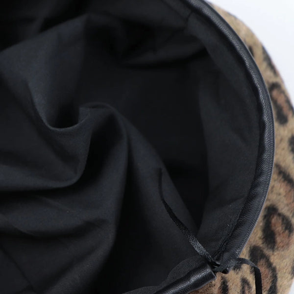 Women's Casual Simple Style Leopard Eaveless Beret Hat