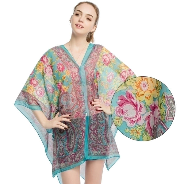 Women's Casual Streetwear Flower Chiffon Printing Shawl