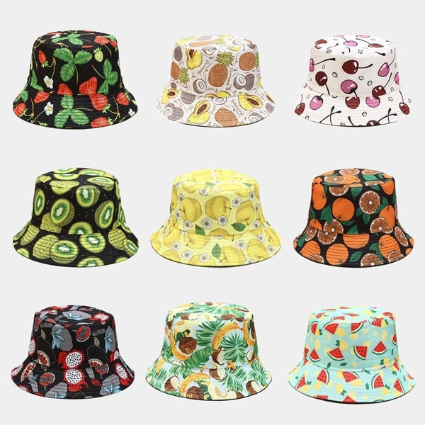 Women's Cute Sweet Fruit Printing Bucket Hat