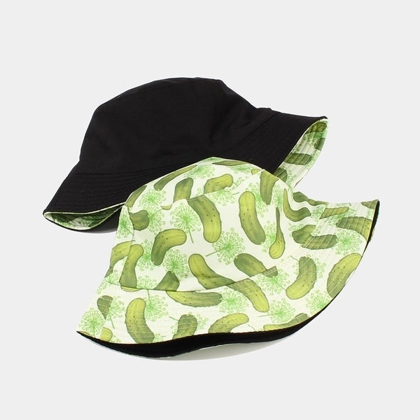 Women's Elegant Basic Printing Printing Flat Eaves Bucket Hat