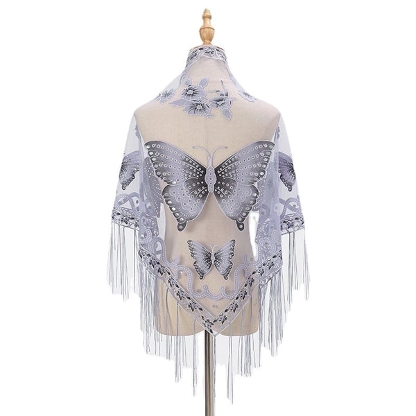 Women's Elegant Butterfly Polyester Tassel Scarves & Gloves