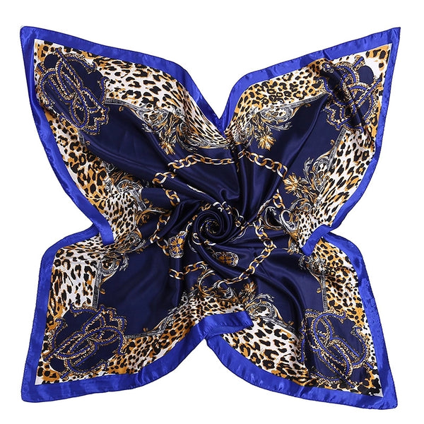 Women's Elegant Classical Lady Printing Satin Silk Scarf