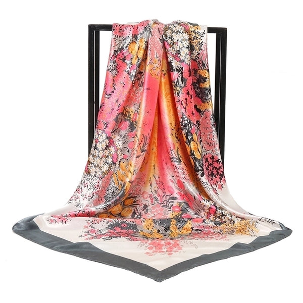 Women's Elegant Flower Polyester Printing Scarf