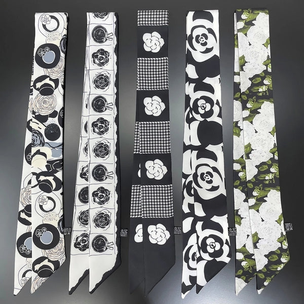 Women's Elegant Flower Satin Printing Silk Scarf