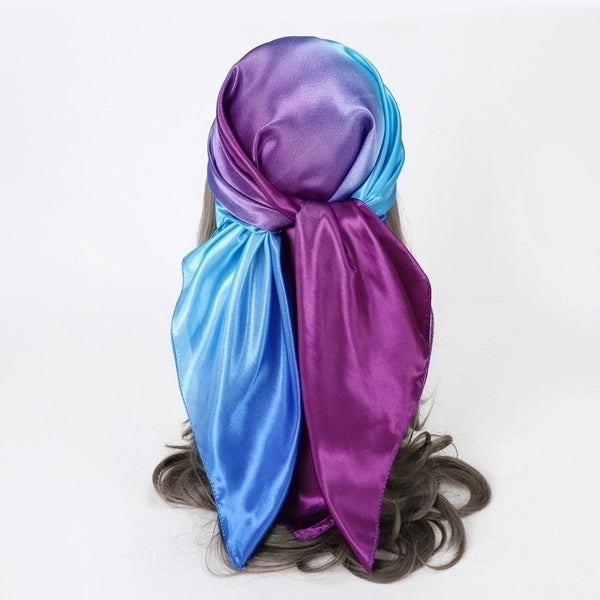 Women's Elegant Gradient Color Polyester Printing Silk Scarf