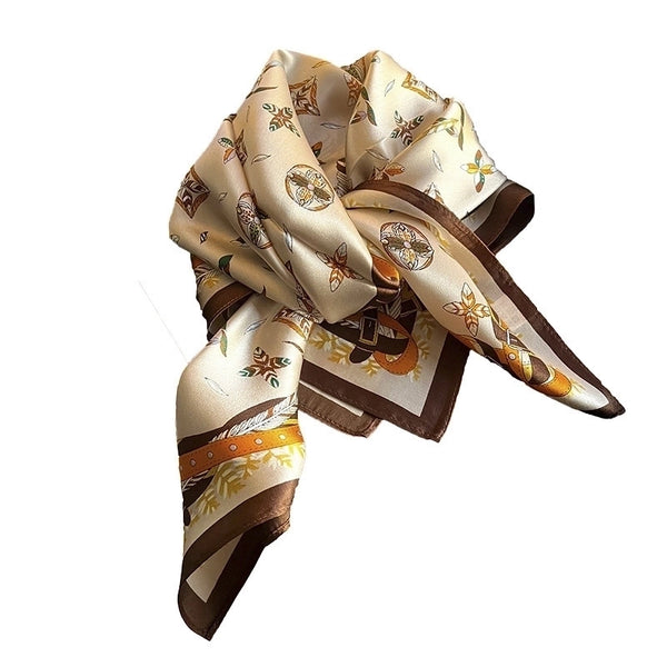 Women's Elegant Simple Style Flower Satin Printing Silk Scarf