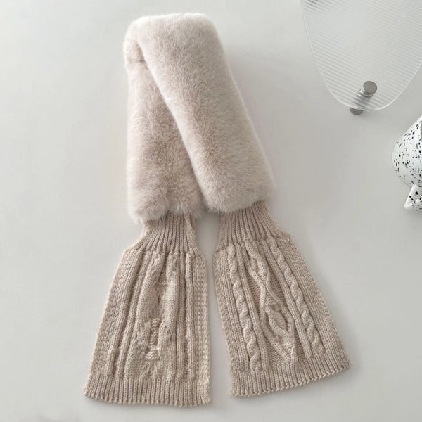 Women's Elegant Solid Color Cotton Blend Plush Scarf