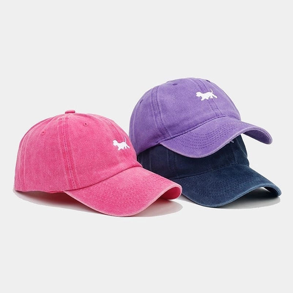 Women's Elegant Solid Color Embroidery Flat Eaves Baseball Cap