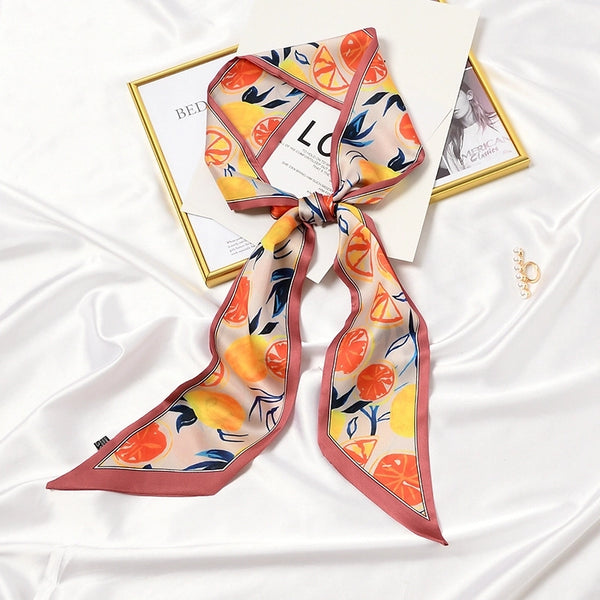 Women's Elegant Sweet Plant Satin Silk Scarf