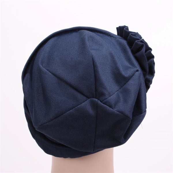 Women's Ethnic Style Solid Color Flower Beanie Hat