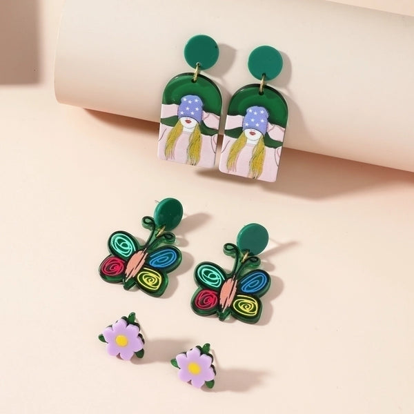 Women's Fashion Acrylic Dinosaur Ghost Earrings