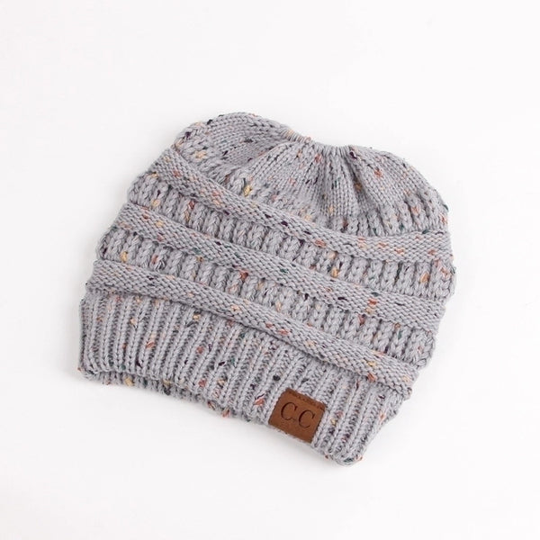 Women's Fashion Color Block Embroidery Eaveless Wool Cap