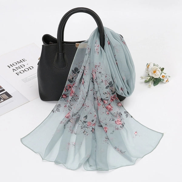 Women's Fashion Ditsy Floral Qiao Qi Silk Scarves