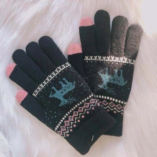 Women's Fashion Elk Acetate Fibre Gloves 1 Pair