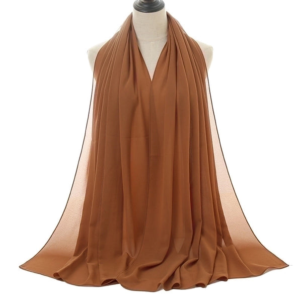 Women's Fashion Solid Color Chiffon Winter Scarves