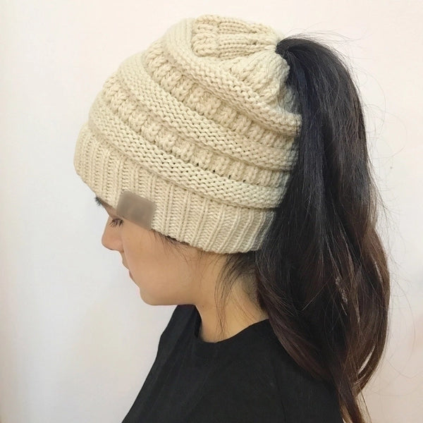 Women's Fashion Solid Color Eaveless Wool Cap