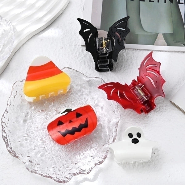 Women's Funny Pumpkin Bat Arylic Hair Claws