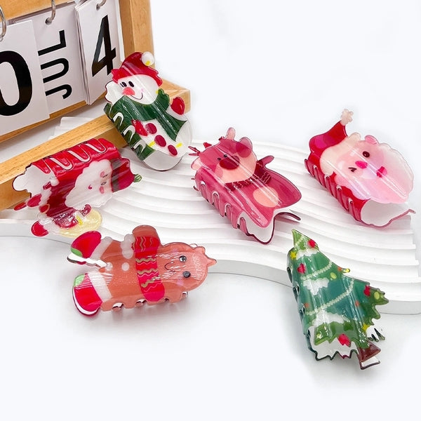 Women's IG Style Cute Christmas Tree Gingerbread Snowman Arylic Hair Claws