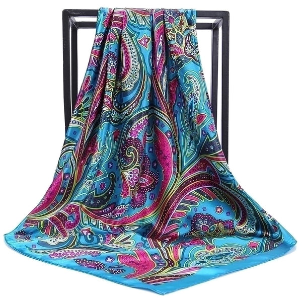 Women's Ig Style Retro Cashew Nuts Satin Printing Silk Scarf Kerchief