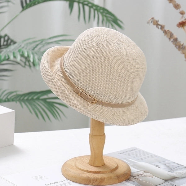 Women's Lady Solid Color Crimping Bucket Hat