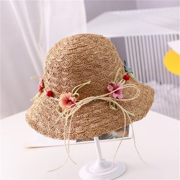 Women's Pastoral Flower Ruffles Bucket Hat