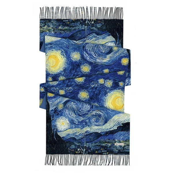 Women's Retro Oil Painting Polyester Silk Scarves