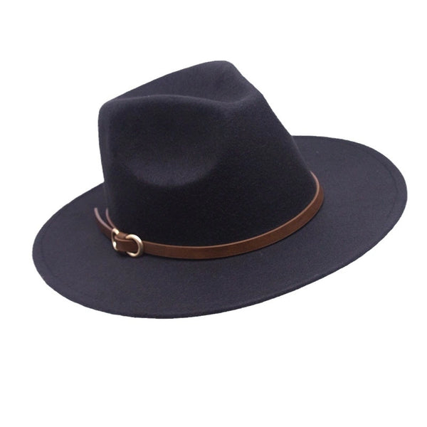 Women's Retro Solid Color Big Eaves Floppy Hat