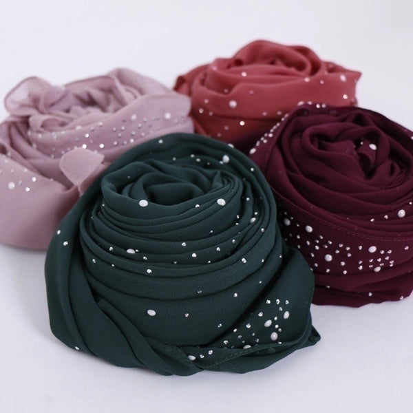 Women's Retro Solid Color Chiffon Silk Scarves