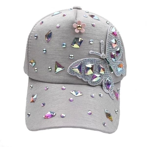 Women's Simple Style Classic Style Color Block Rhinestone Curved Eaves Baseball Cap