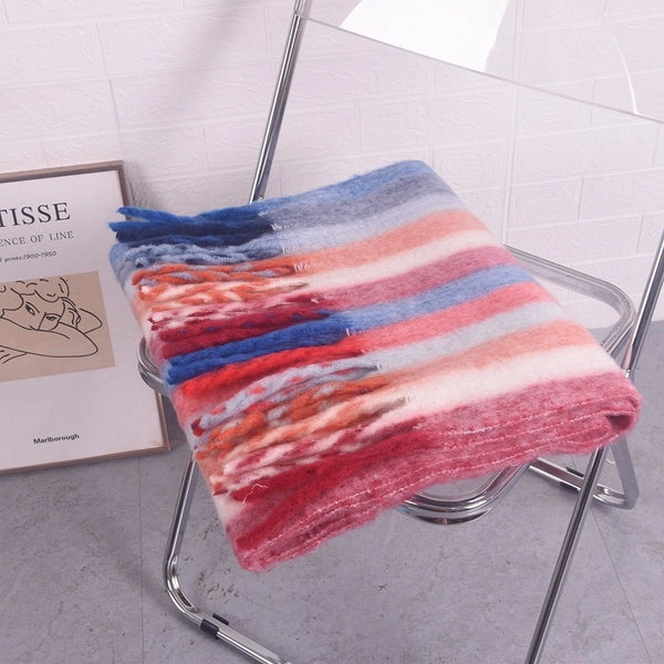 Women's Simple Style Color Block Imitation Cashmere Dyeing Scarf