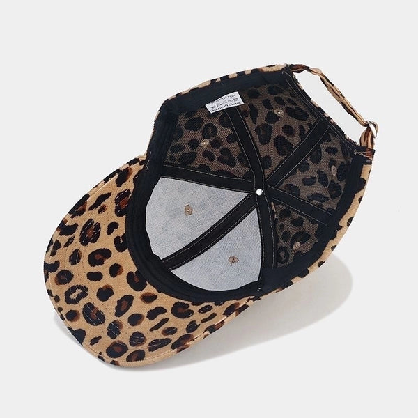 Women's Simple Style Leopard Printing Flat Eaves Baseball Cap