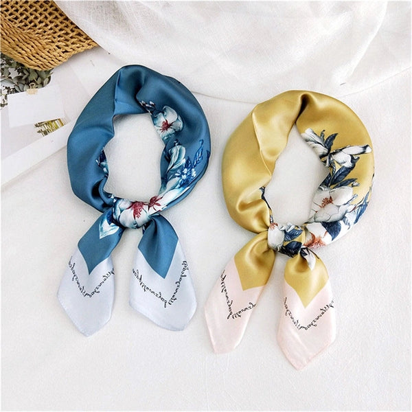 Women's Simple Style Printing Satin Silk Scarf