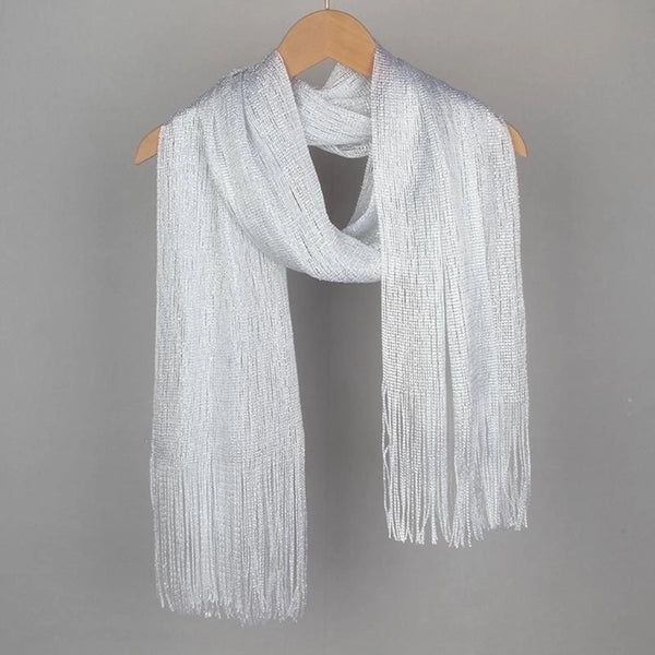 Women's Simple Style Solid Color Polyester Tassel Scarf