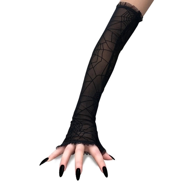 Women'S Simple Style Spider Web Gloves