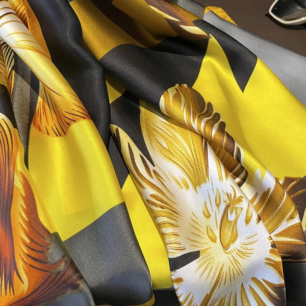 Women's Streetwear Flower Satin Silk Scarves