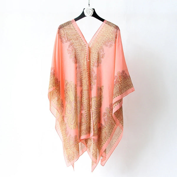 Women's Streetwear Geometric Chiffon Printing Shawl