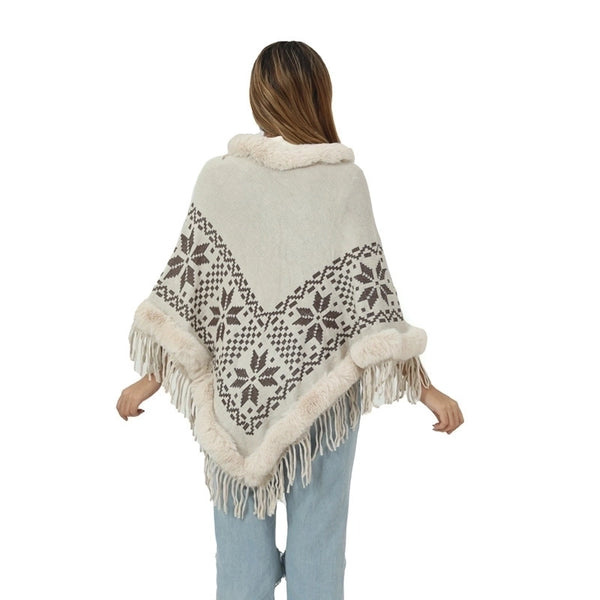 Women's Streetwear Geometric Imitation Cashmere Tassel Shawl